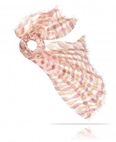 Палантин Унисекс HAND.W40-LEAFS/WH.ROSE